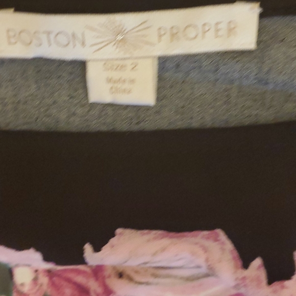 Boston Proper Pink and Black Midi Dress - Picture 4 of 6